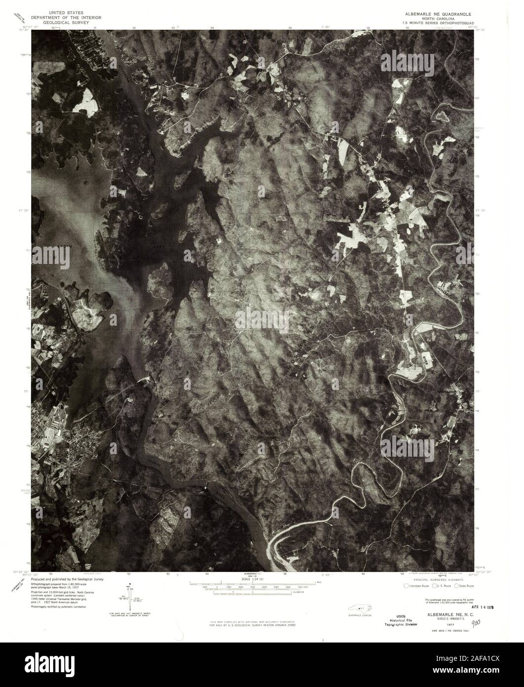 Albemarle North Carolina Map High Resolution Stock Photography and