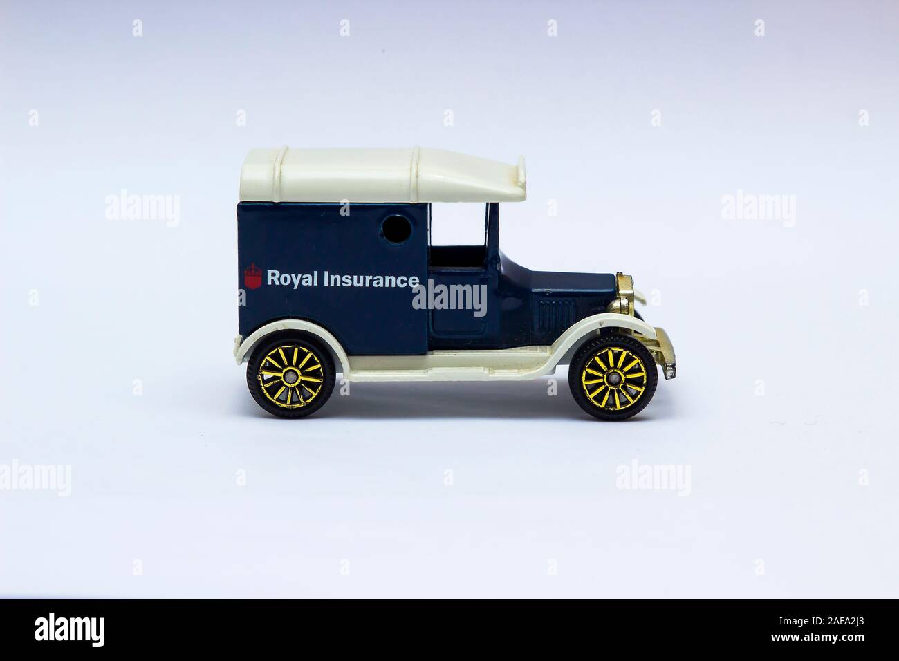 29 November 2019 Model T Ford die cast Scale Model Van collectible in the livery of now non existent Royal Insurance Company UK Stock Photo