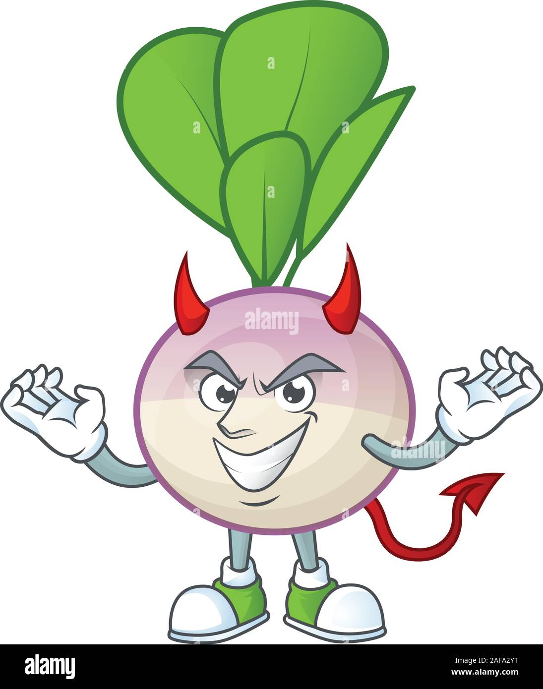 Picture of turnip as a Devil cartoon mascot Stock Vector Image & Art