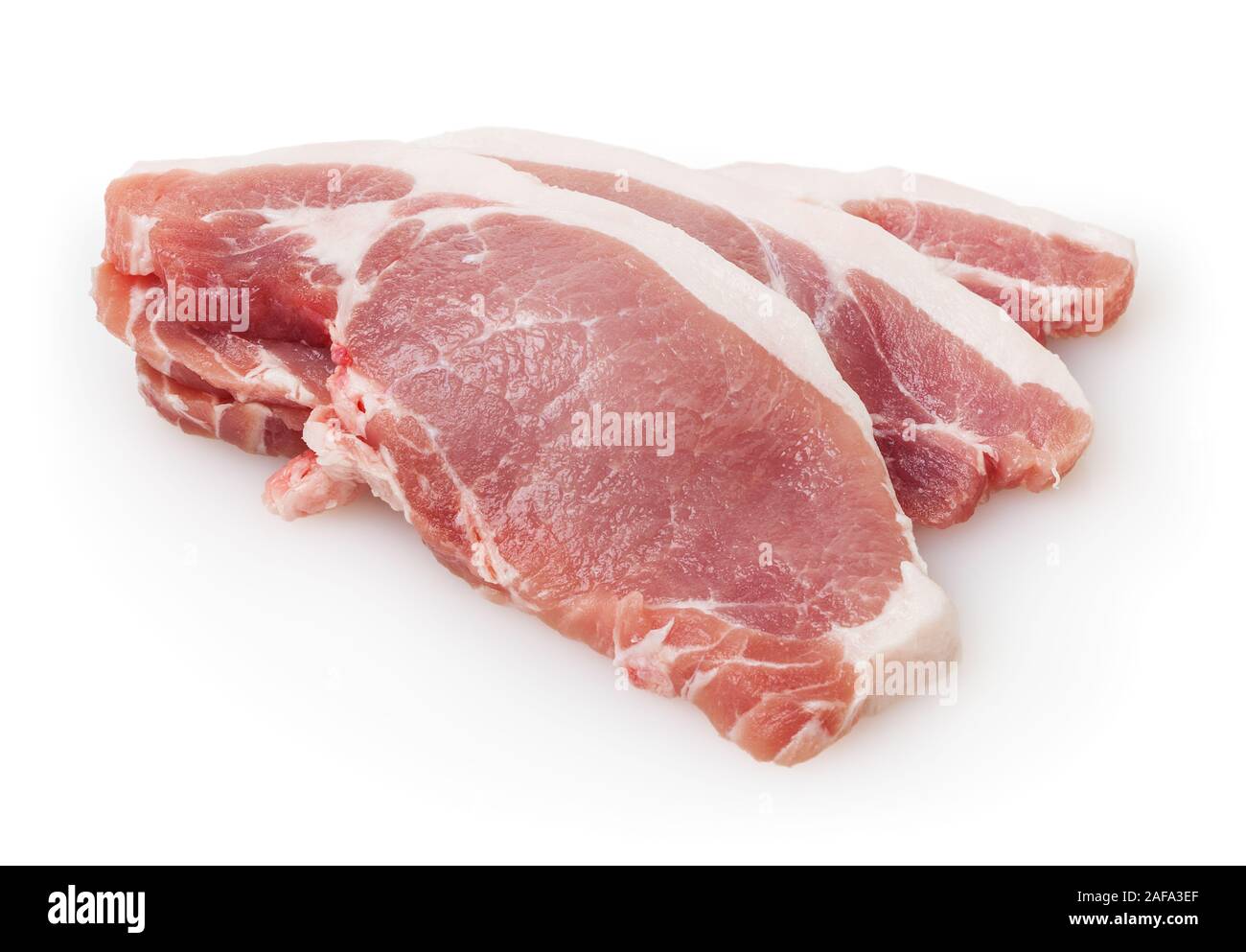 Raw pork meat isolated on white background Stock Photo - Alamy