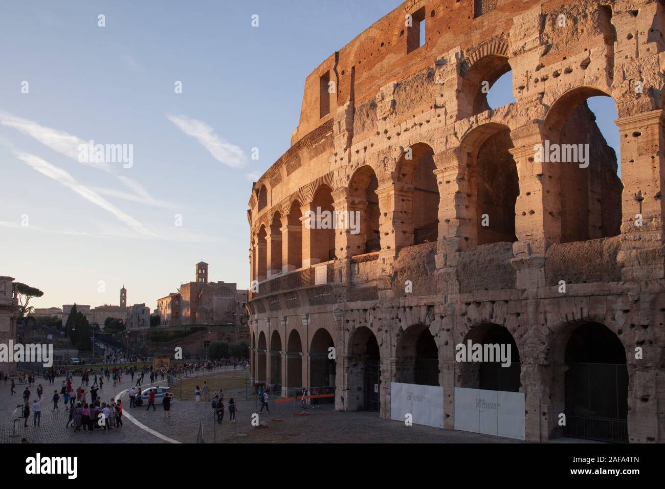The exterior wall construction of the Colosseum, in Rome Stock Photo