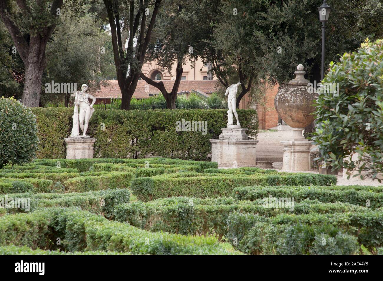 The gardens at the Galleria Borghese (Borghese Gallery), Rome Stock Photo
