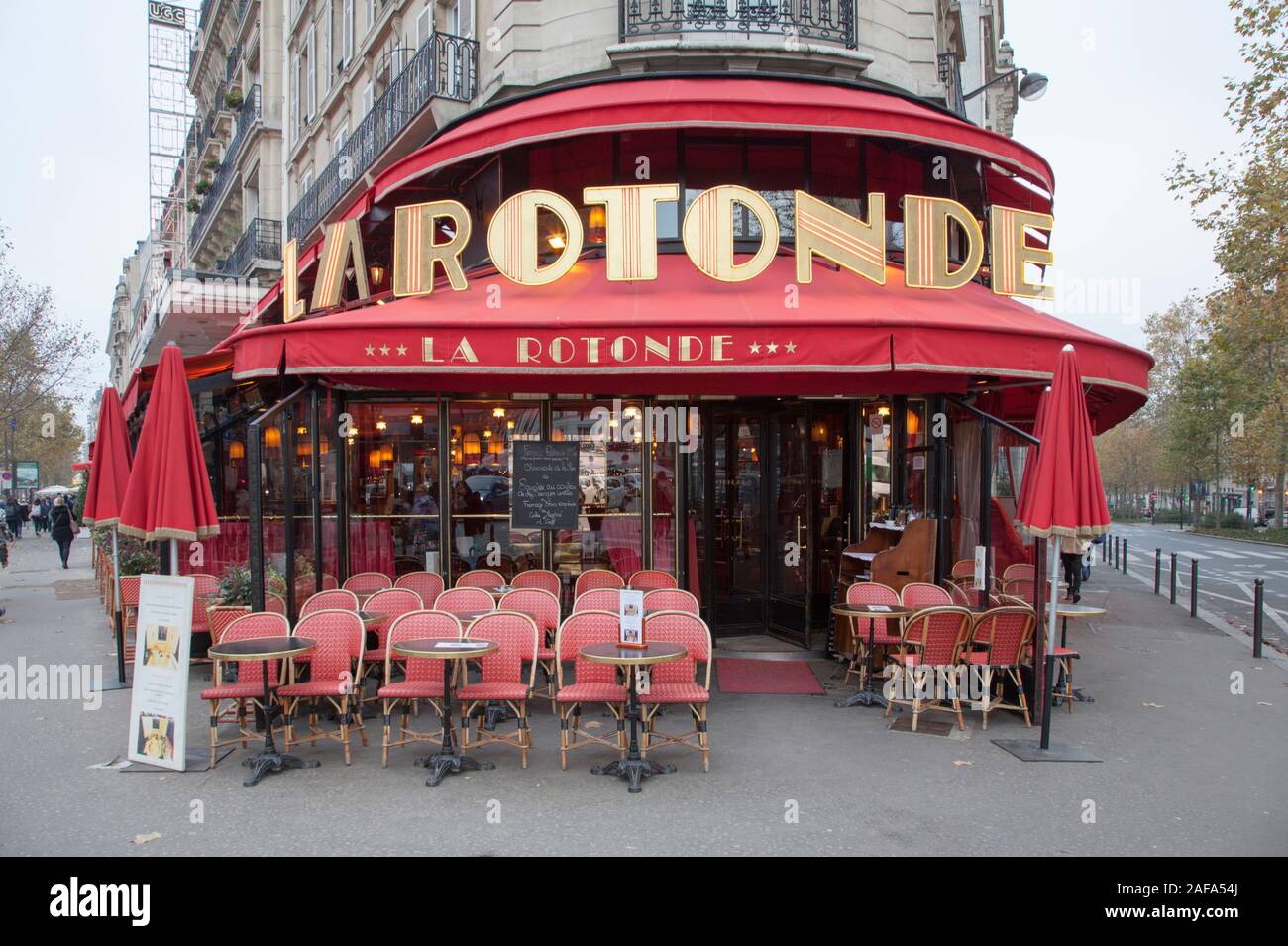 The famous La Rotonde family brasserie and restaurant in Montparnasse, Paris, France Stock Photo