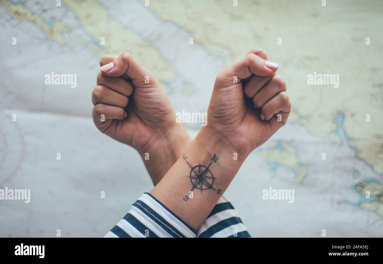 Sailor Ship & Compass Tattoo