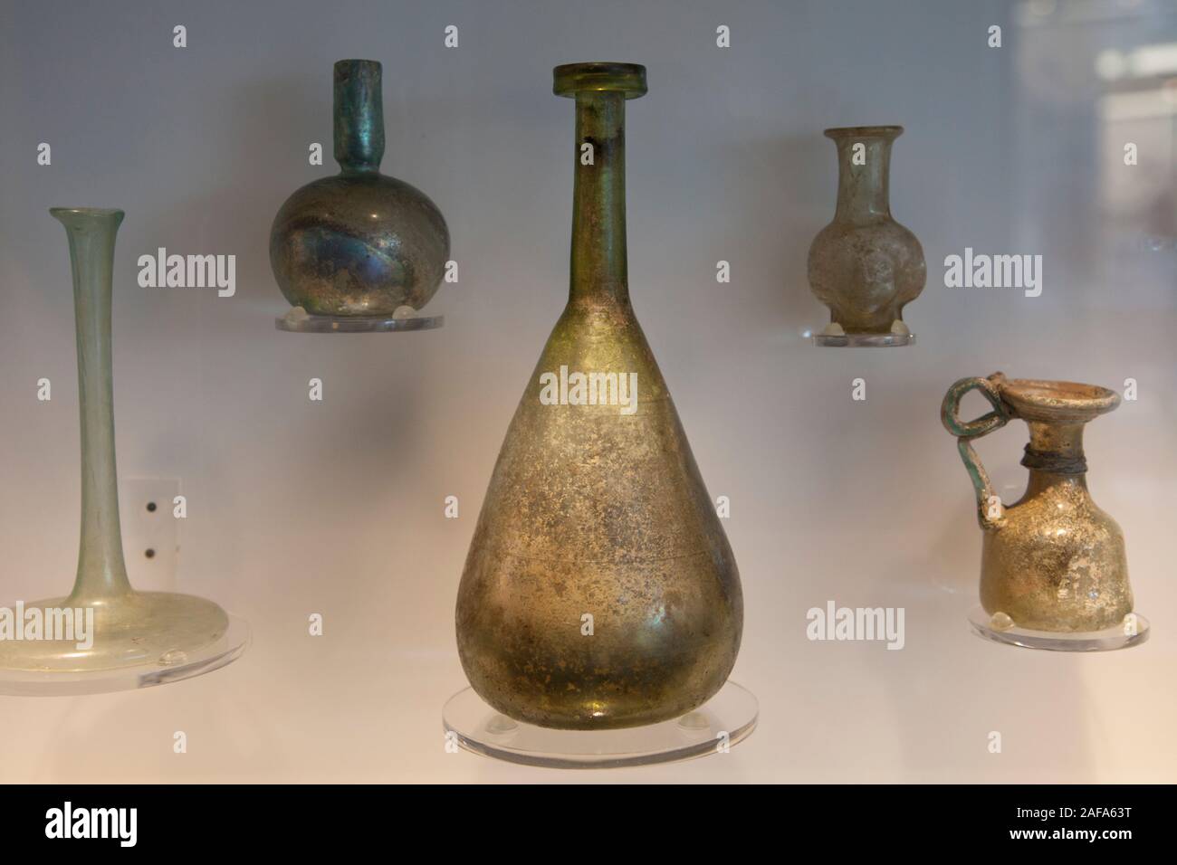 This Roman glass from the mediterranean region is on show at the National Glass Centre in Sunderland Stock Photo
