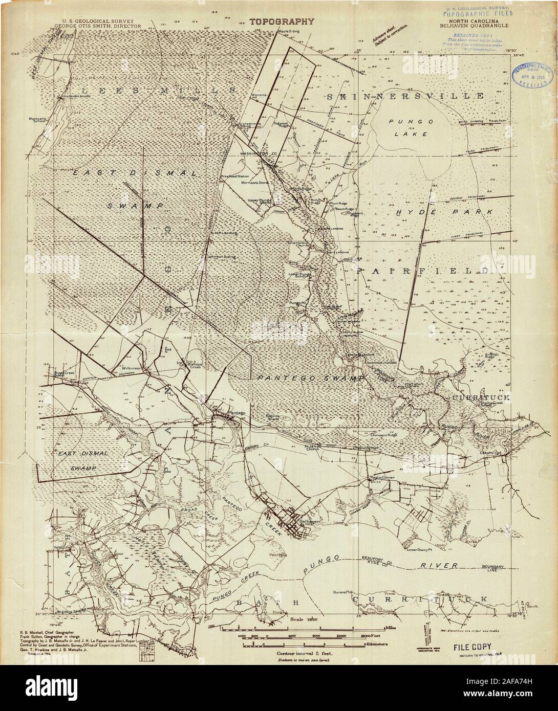 USGS Topo Map, North Carolina, Belhaven