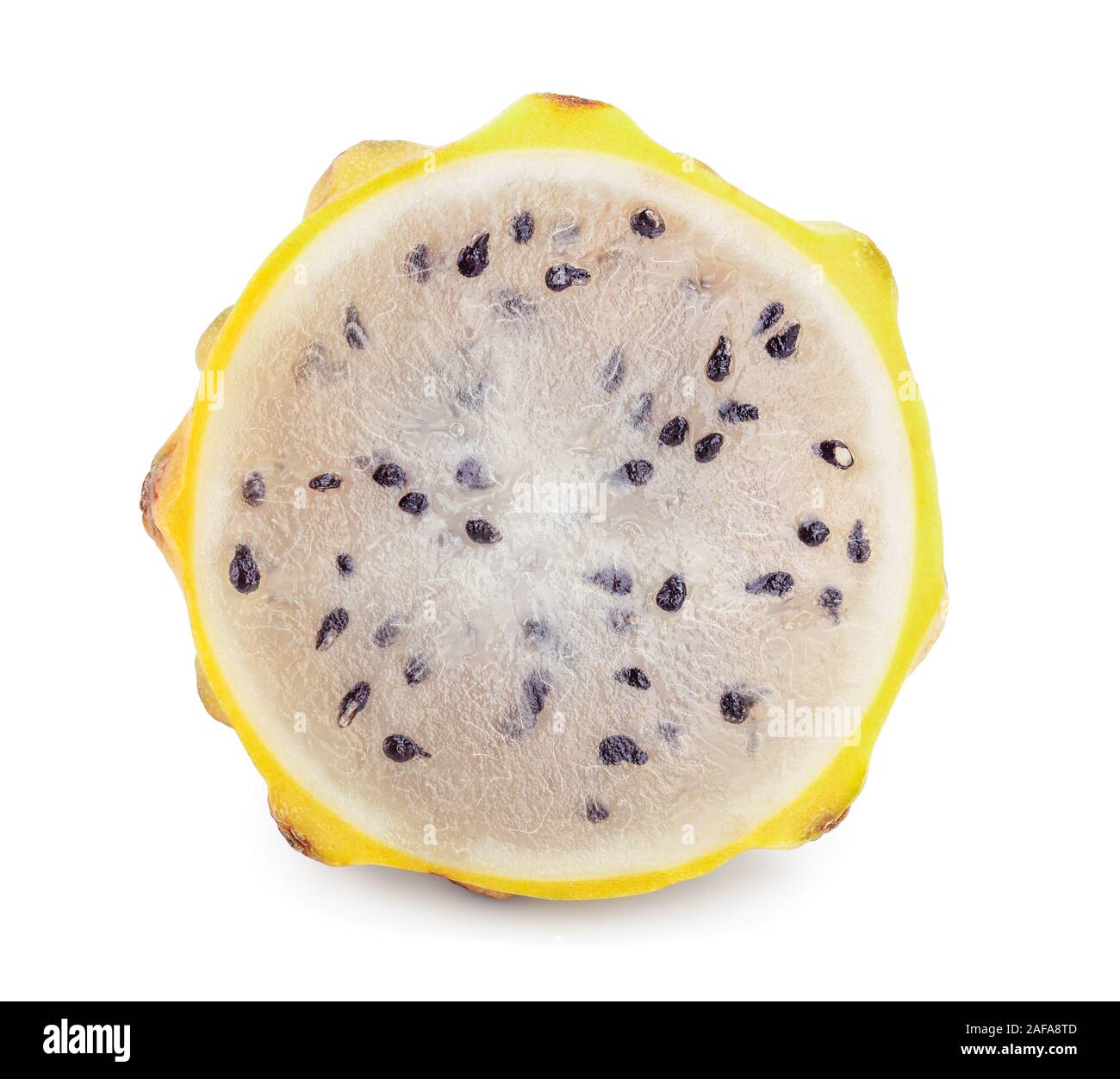 Pitaya Yellow Ripe Ripe Dragon fruit, Pitaya or Pitahaya yellow isolated on white ...