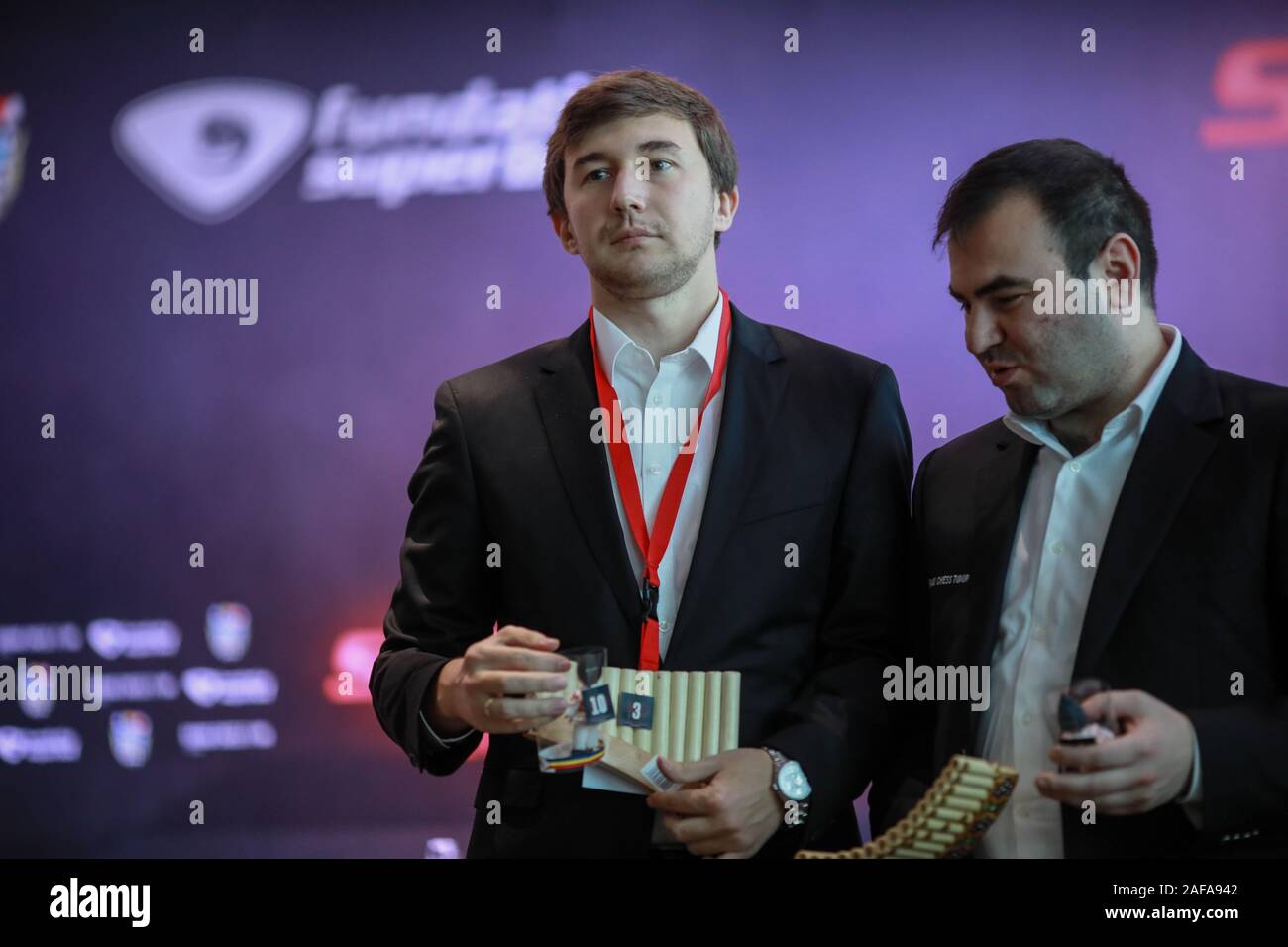 Bucharest, Romania - November 5, 2019: Sergey Karjakin at the Superbet Rapid & Blitz chess tournament. Stock Photo