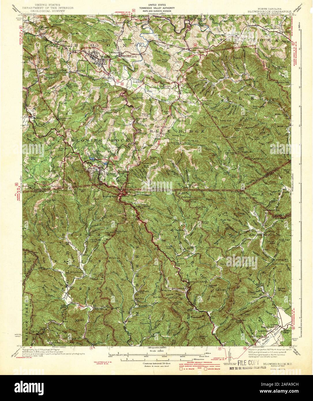 USGS Topo Map of Blowing Rock
