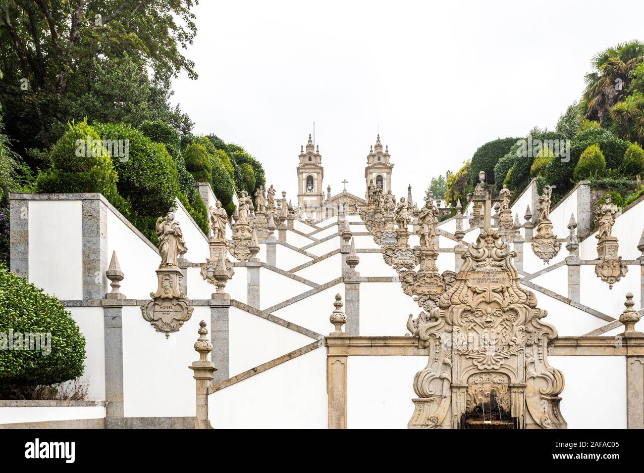 Sanctuary Bom Jesus do Monte - Braga. A must see trip if you are in Portugal. Beautiful lines and colours. Stock Photo