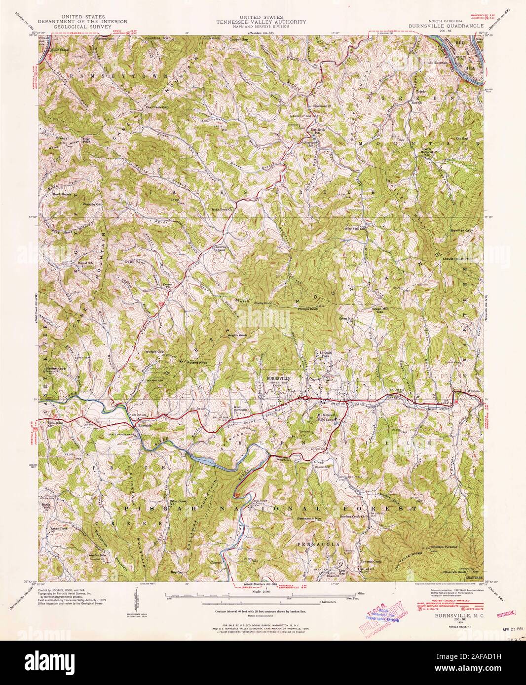 Burnsville north carolina map hires stock photography and images Alamy