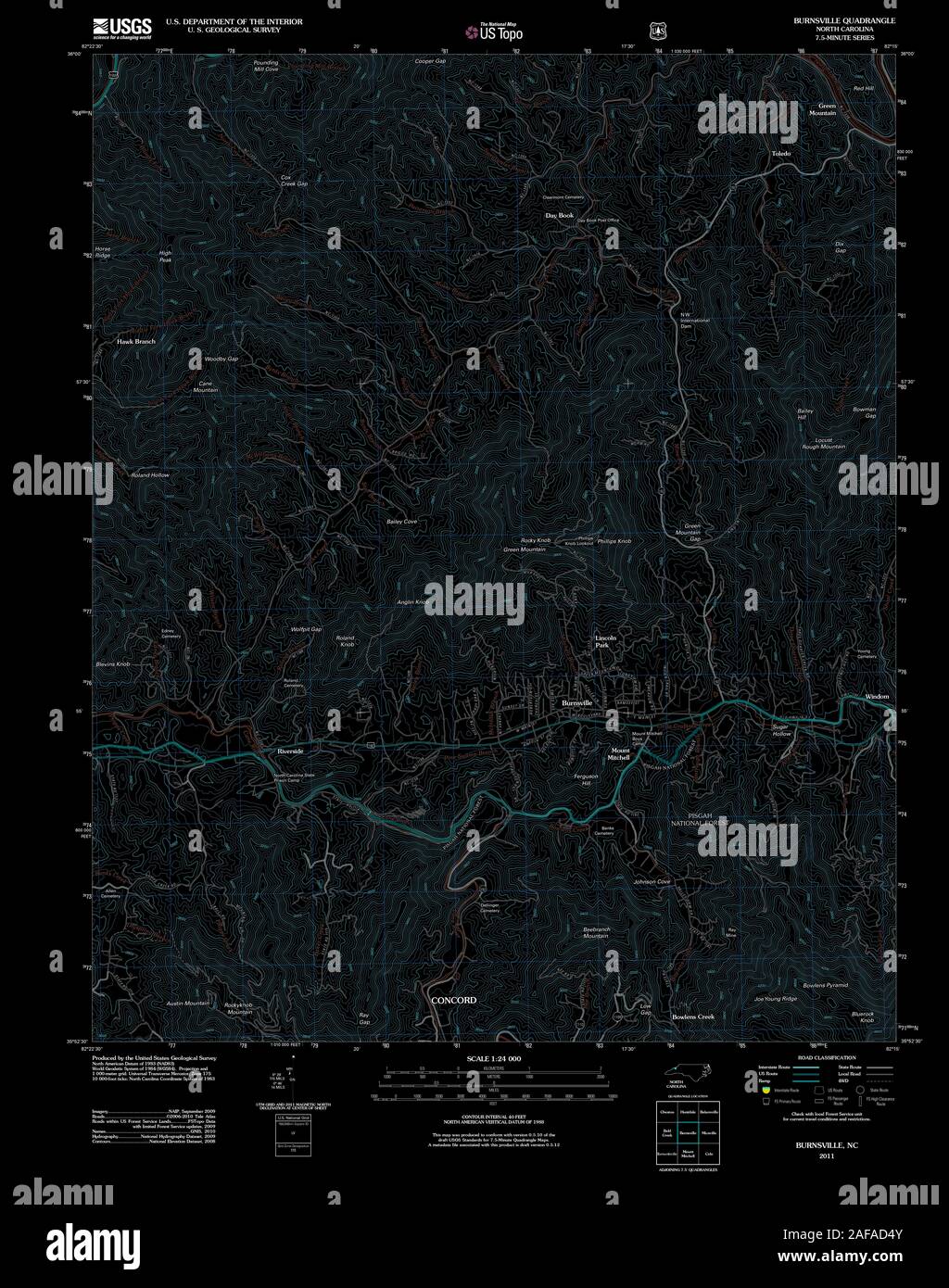 Burnsville north carolina map hires stock photography and images Alamy