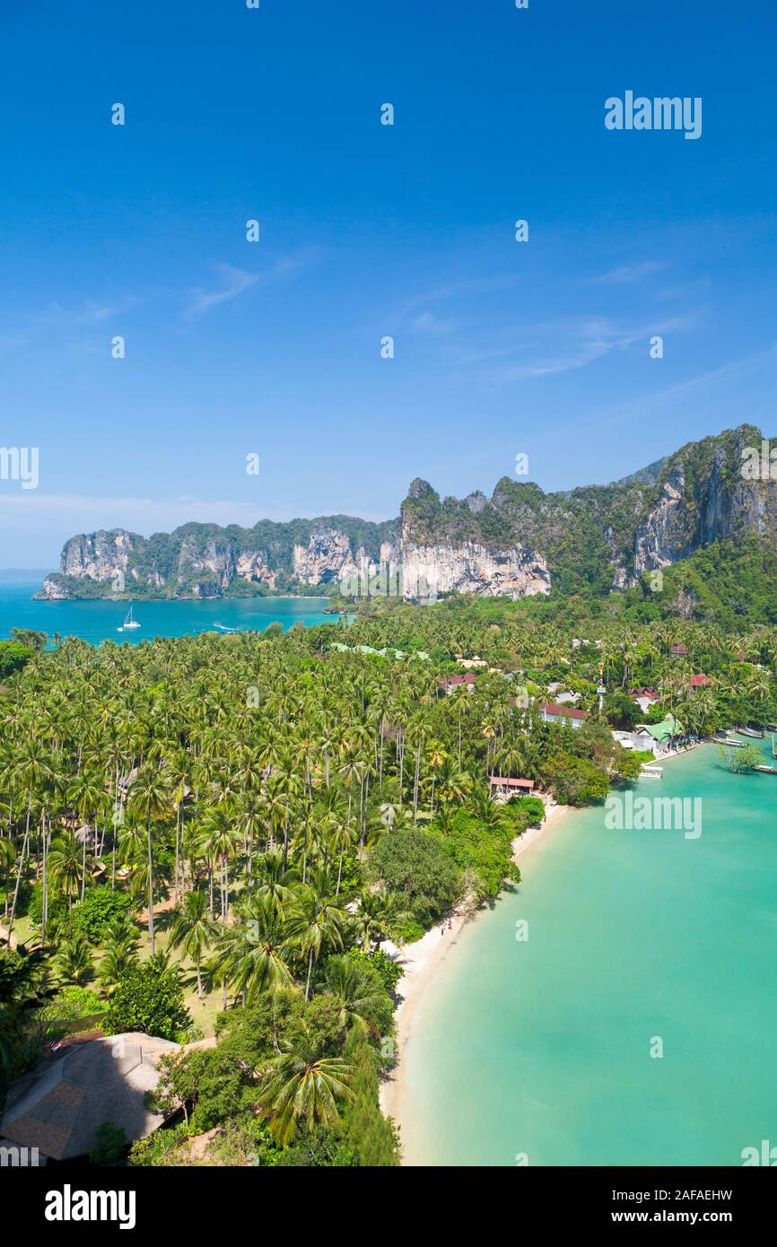 View point to Hat Railay West and Hat Railay East, Thailand Stock Photo