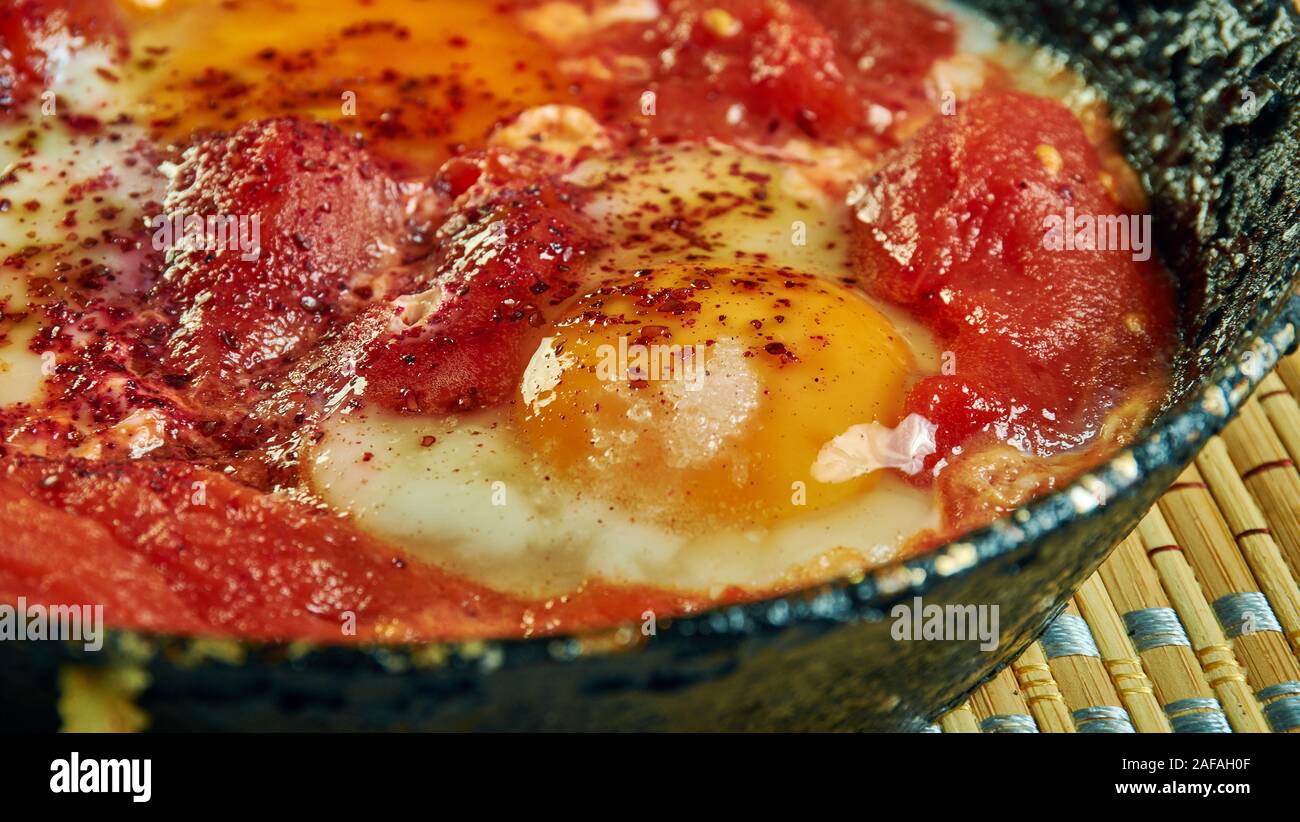 Chakchouka,Eggs in Tomato Sauce . Tunisian cuisine, Traditional