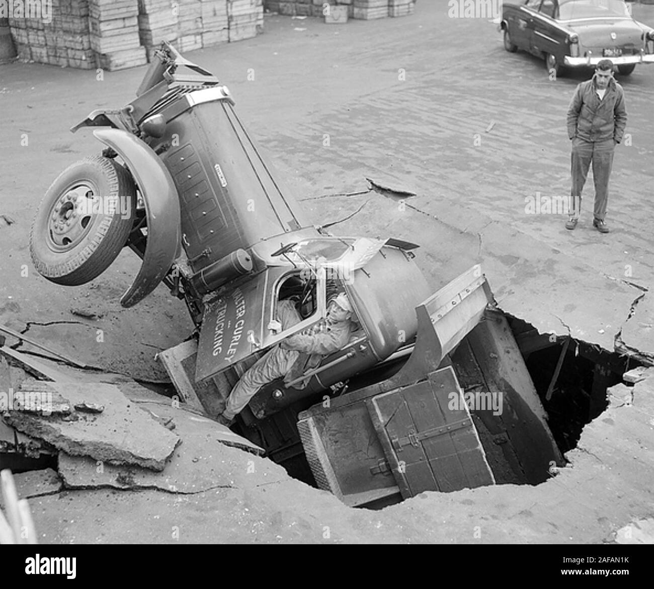 AMERICAN LORRY ACCIDENT  about 1938 Stock Photo
