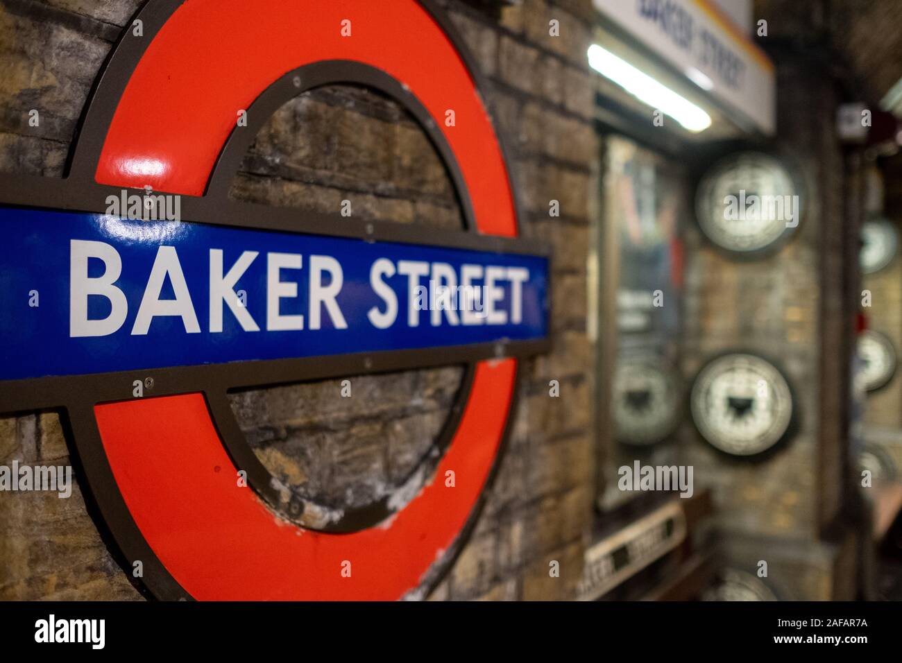 Platform At Baker Street Underground Train Station, Showing Original 