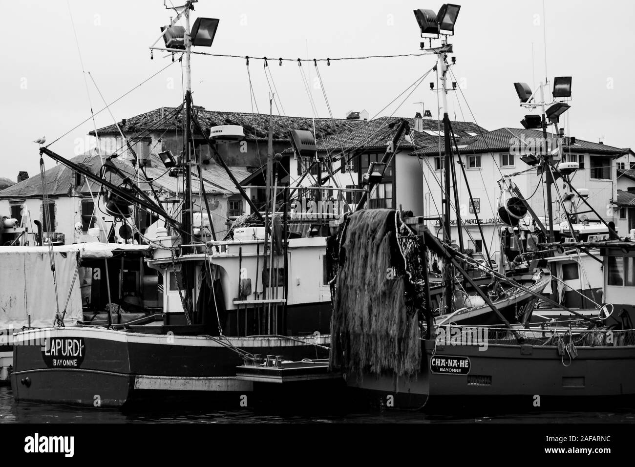 Deep sea fishing boats Black and White Stock Photos & Images - Alamy