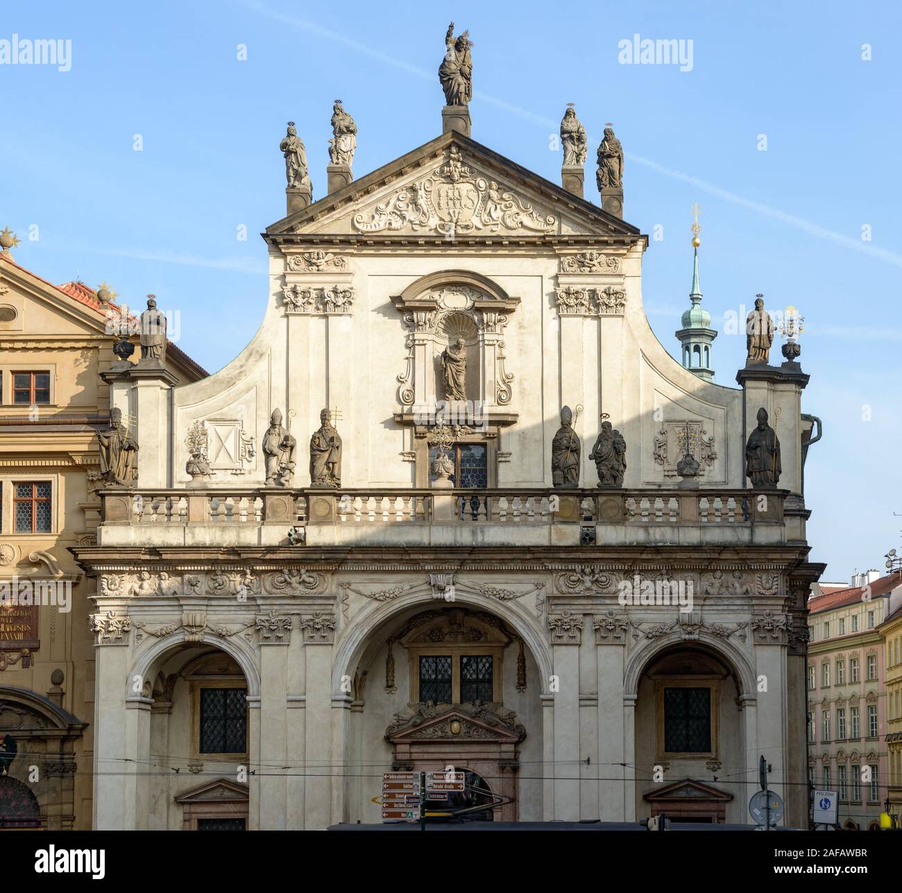 Facade of old medieval St. Salvator Church on Crusader Square in Old