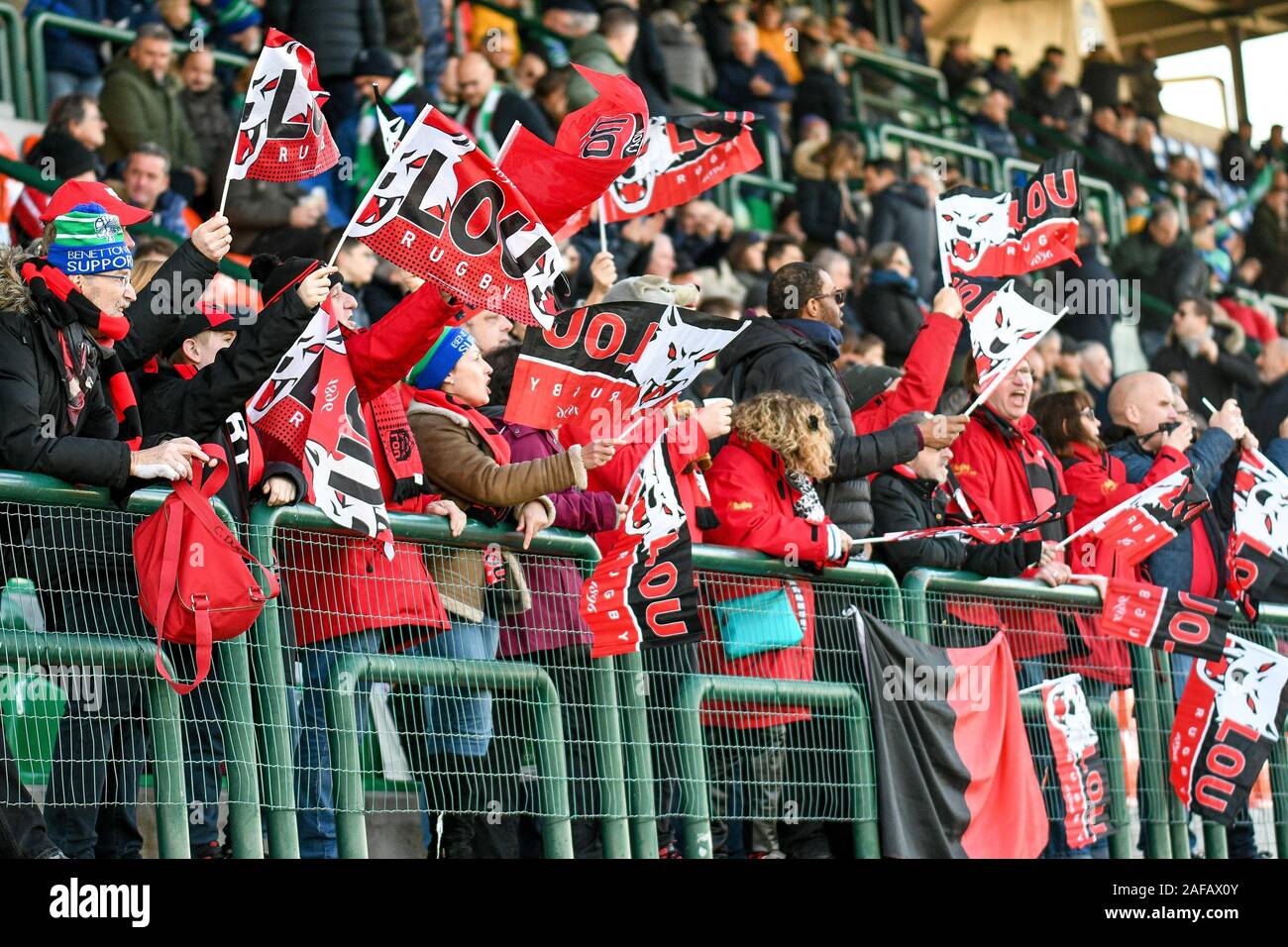 Treviso, Italy. 14th Dec, 2019. fans lyonduring Benetton Treviso vs Lyon, Rugby Heineken Champions Cup in Treviso, Italy, December 14 2019 - LPS/Ettore Griffoni Credit: Ettore Griffoni/LPS/ZUMA Wire/Alamy Live News Stock Photo