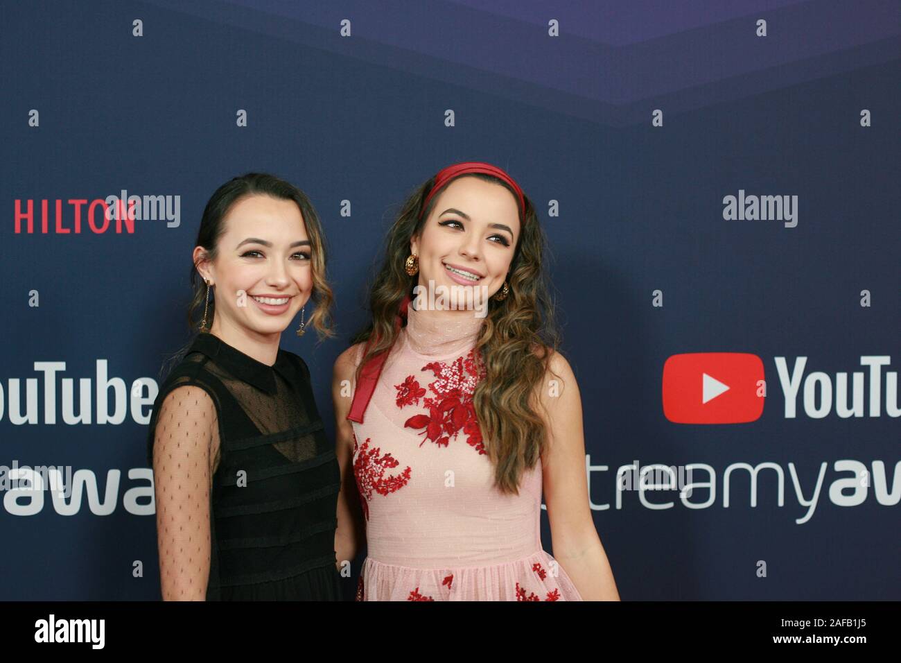 Beverly Hills, Ca., USA. 13th Dec, 2019. Merrell Twins - Veronica Jo Merrell  and Vanessa Jo Merrell at the 9th Annual Streamy Awards at The Beverly  Hilton Hotel in Beverly Hills, California
