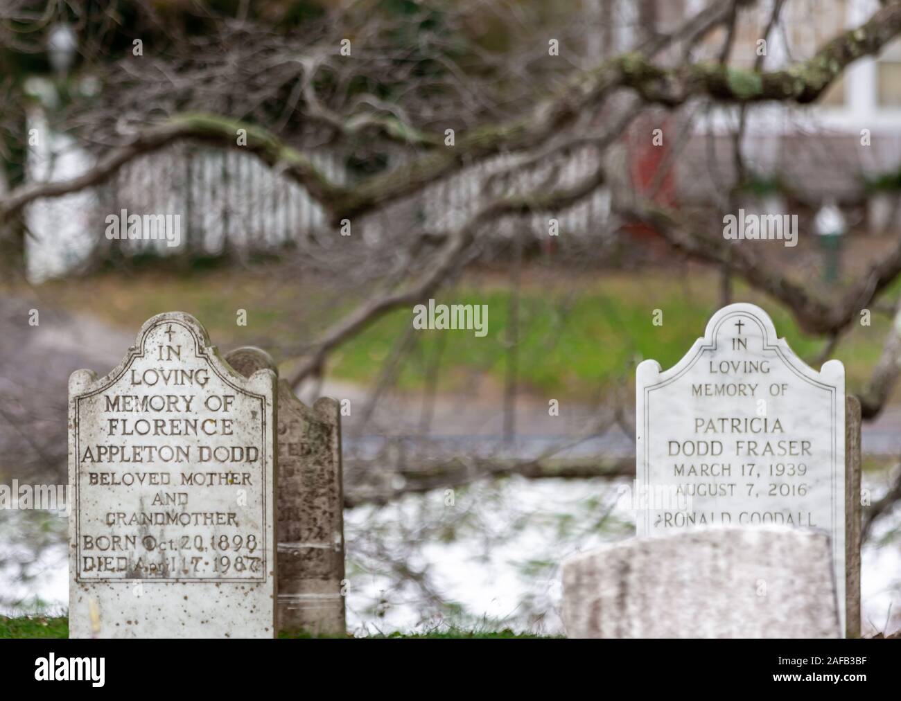 tomb stones for members of the Dodd family Stock Photo