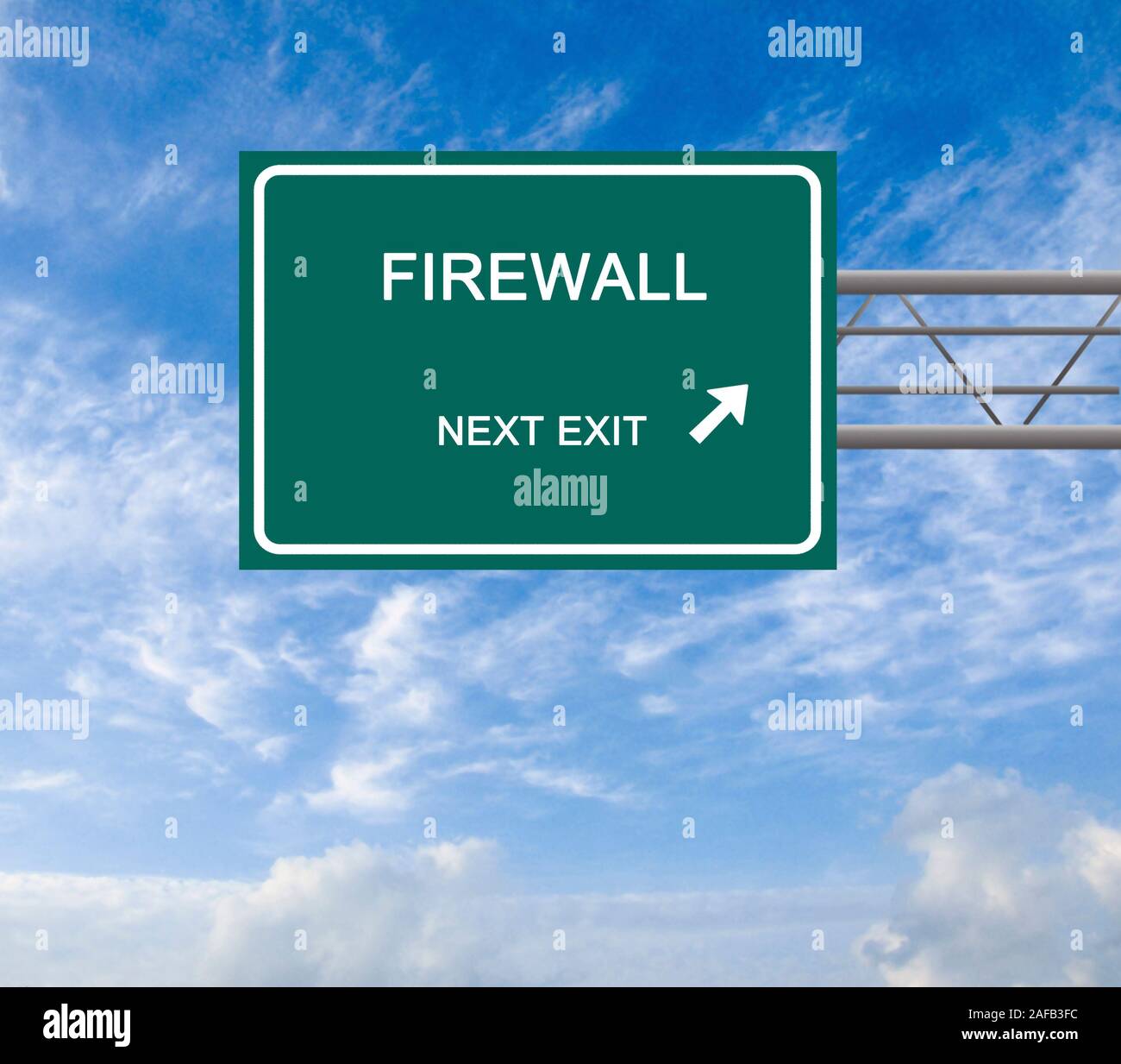 Direction road sign to firewall Stock Photo