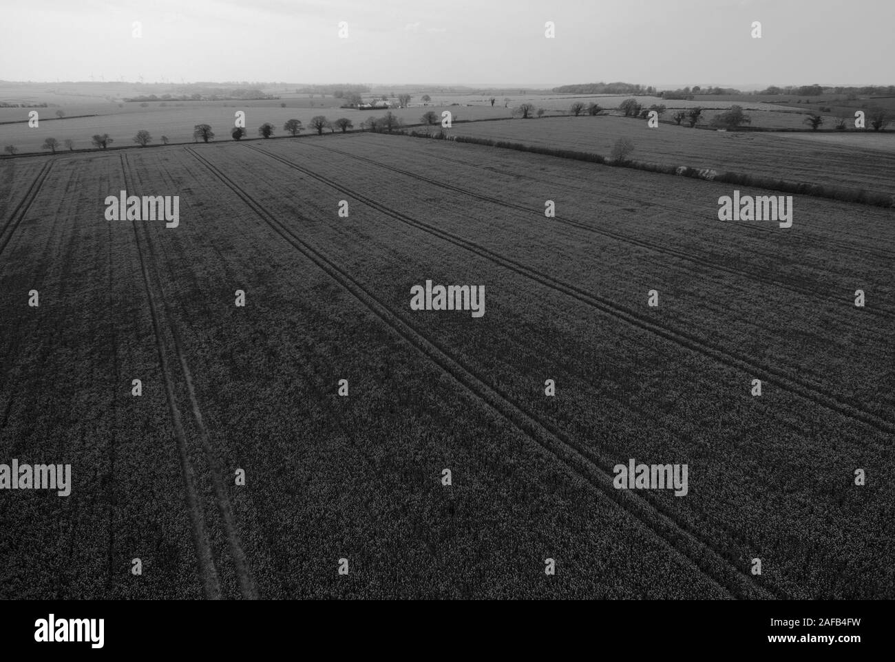 Aerial view field uk Black and White Stock Photos & Images - Alamy