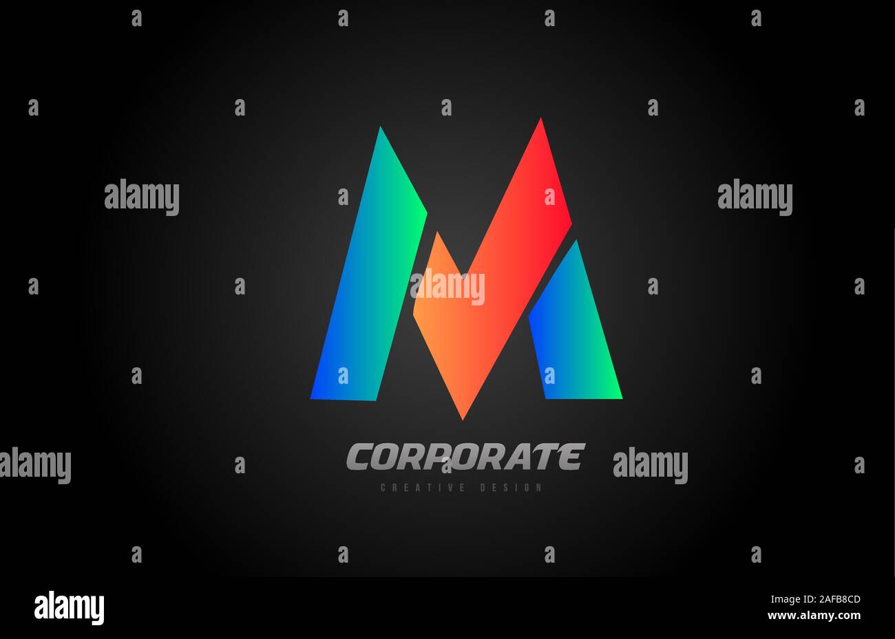 blue orange letter M alphabet logo design icon for company. Suitable as ...
