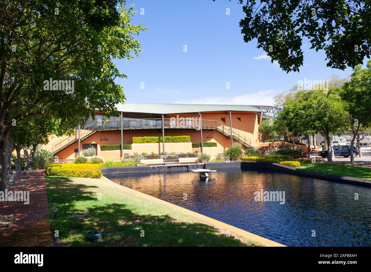 Wine tasting venue at Graham Beck Estates producing Methode Cap Classique sparkling wines, Robertson Wine Valley, Western Cape Winelands, South Africa Stock Photo