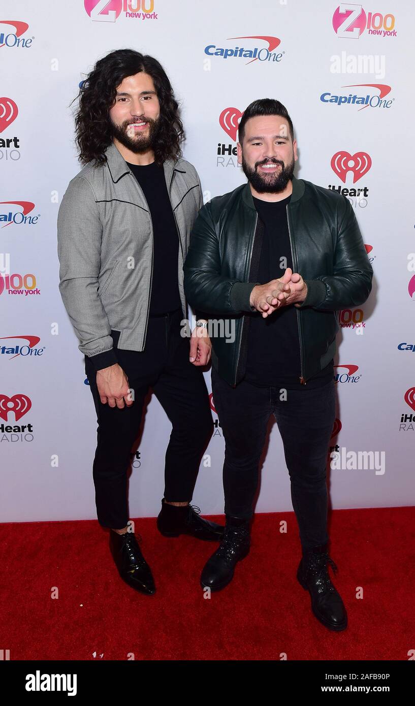 New York, USA. 13th Dec, 2019. NEW YORK, NEW YORK - DECEMBER 13: Dan   Shay - Dan Smyers; Shay Mooney arrive at iHeartRadio's Z100 Jingle Ball 2019 Presented By Capital One on December 13, 2019 in New York City. Photo: Jeremy Smith/imageSPACE Credit: Imagespace/Alamy Live News Stock Photo