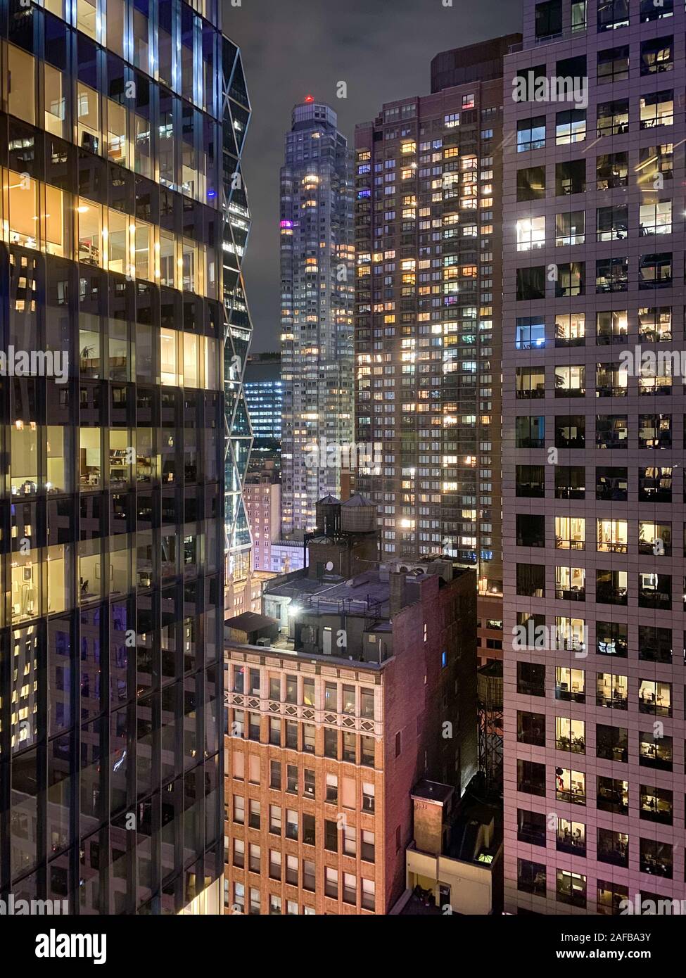 New York cityscape at night up