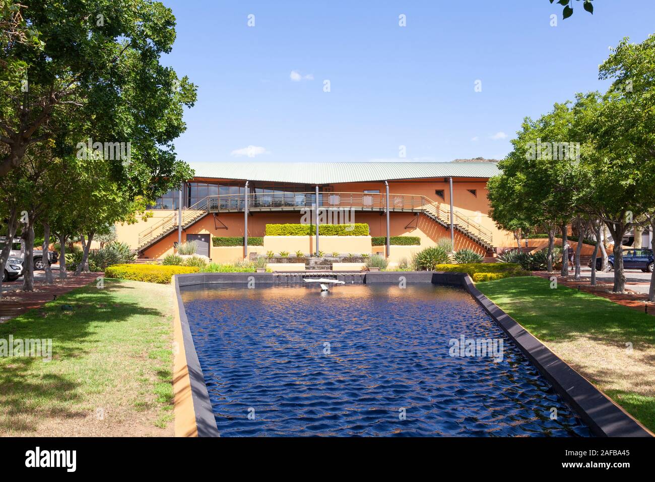 Wine tasting venue at Graham Beck Estates producing Methode Cap Classique sparkling wines, Robertson Wine Valley, Western Cape Winelands, South Africa Stock Photo