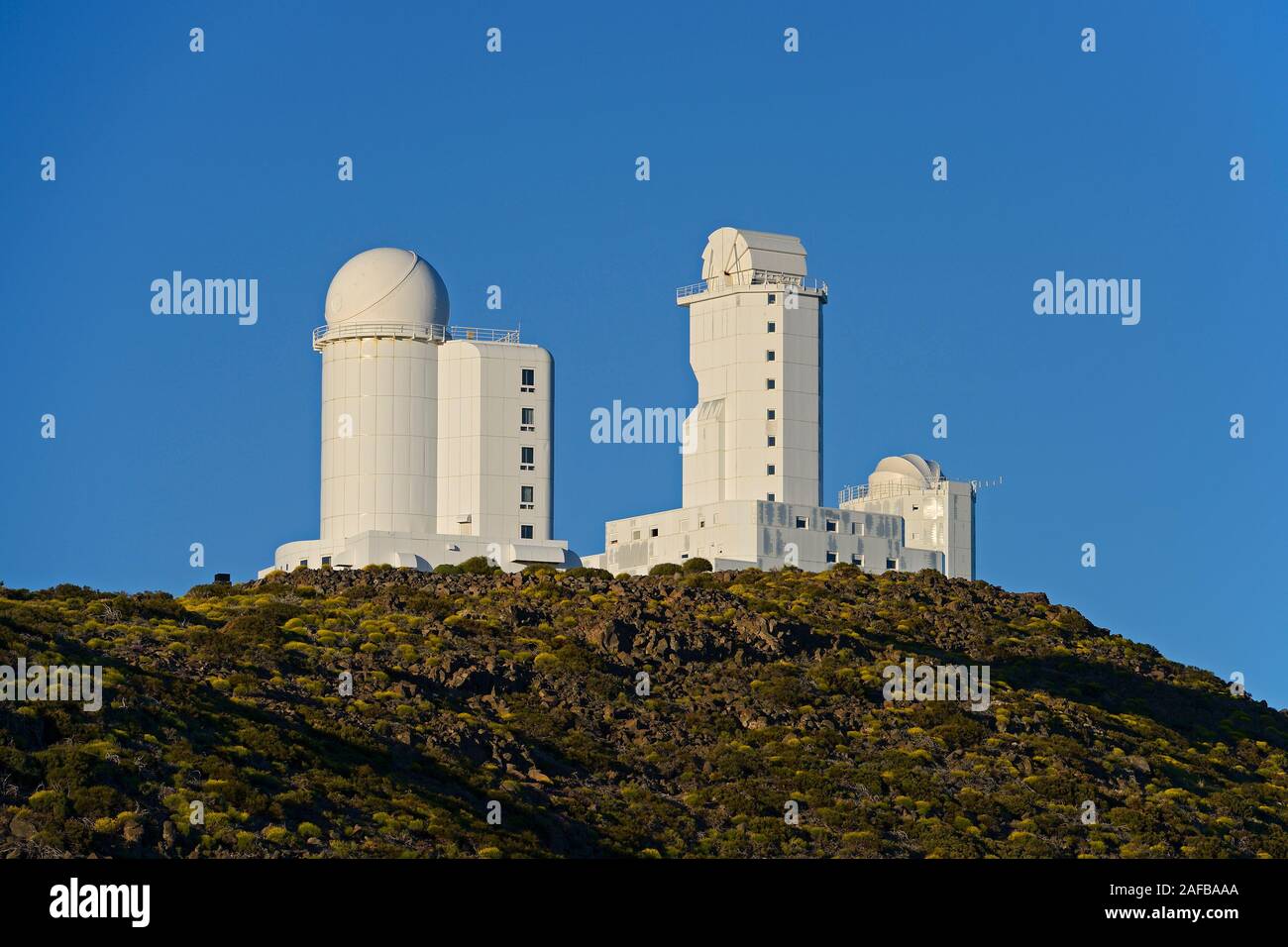 Observatorio del Teide, Sternwarte im Teide-Nationalpark, UNESCO-Weltnaturerbe,  Aguamansa, Teneriffa, Kanaren, Spanien Stock Photo