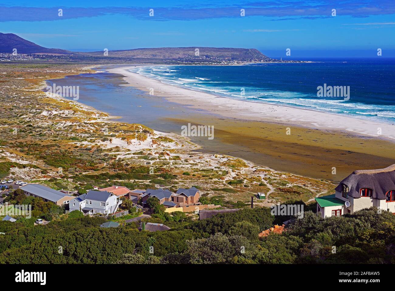Strand vom Fish Hoek bei Kapstadt, West Kap, Western Cape, Suedafrika, Afrika Stock Photo