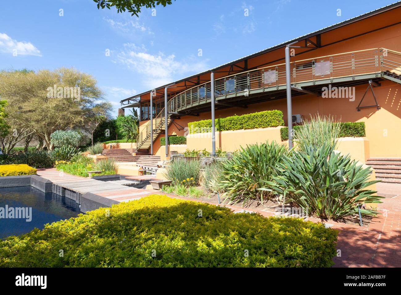 Wine tasting venue at Graham Beck Estates producing Methode Cap Classique sparkling wines, Robertson Wine Valley, Western Cape Winelands, South Africa Stock Photo