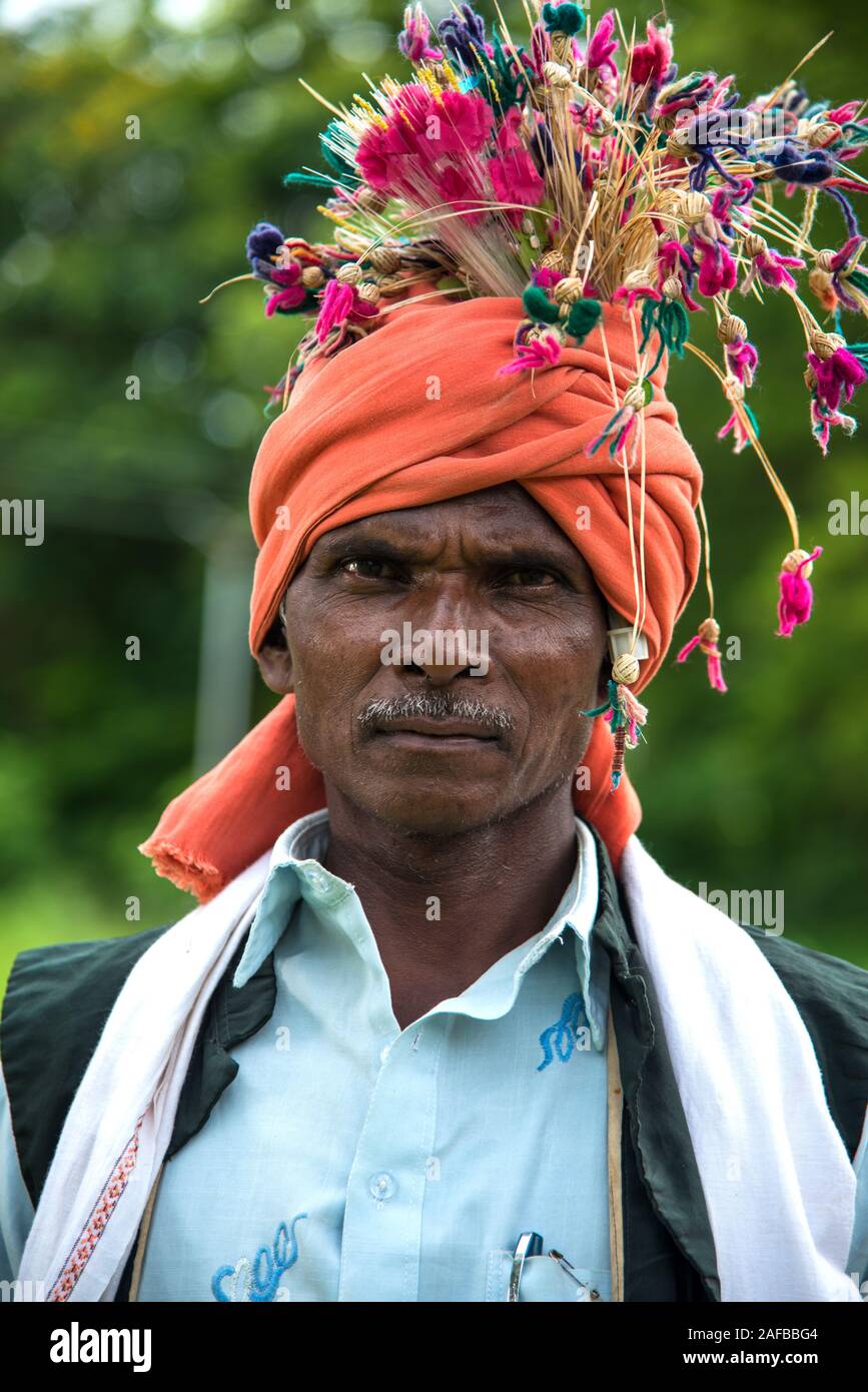 AMRAVATI, MAHARASHTRA, INDIA AUGUST 9 Unidentified group of Korku