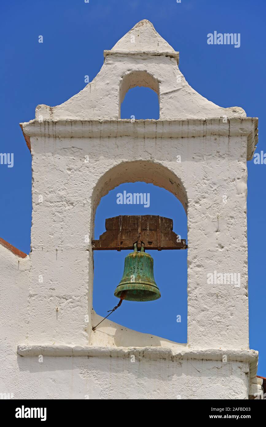 Giebel mit Glocke der Kirche Ermita San Telmo, Puerto de la Cruz, Teneriffa, Kanarische Inseln, Spanien Stock Photo