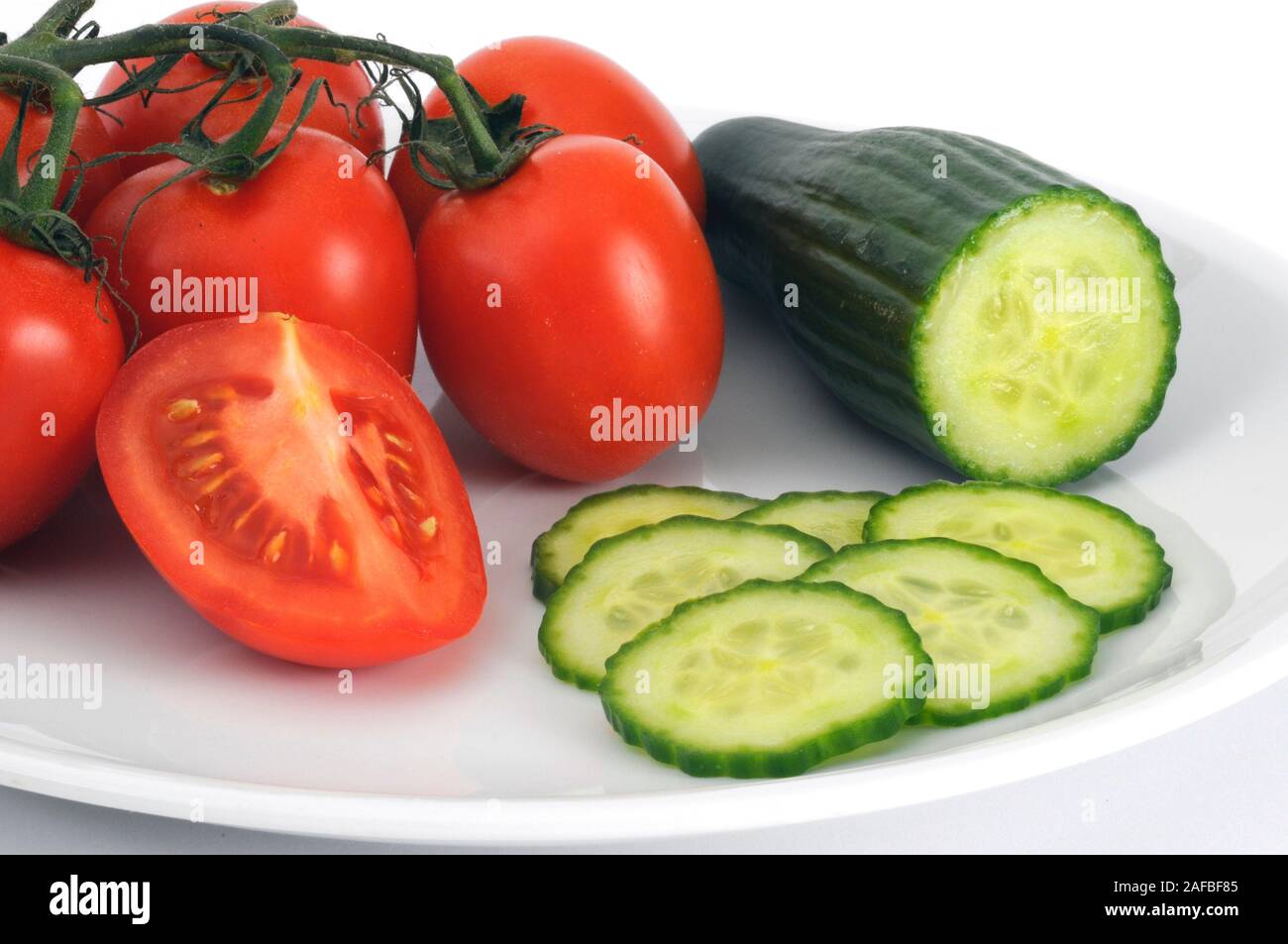 Tomaten und Gurken Stock Photo