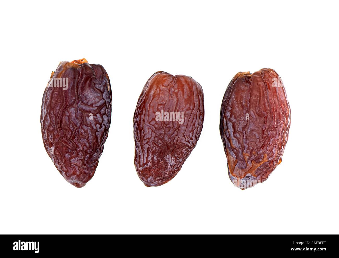 Date Fruit, Deglet Nour or King Date Fruit isolated on white Background Stock Photo