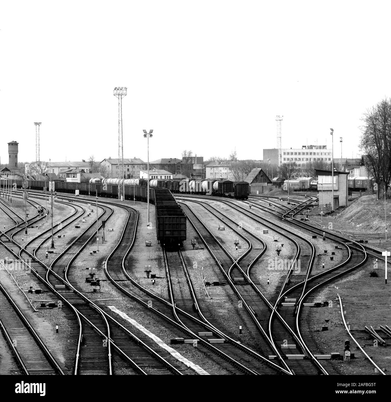 Factory construction railroad Black and White Stock Photos & Images - Alamy