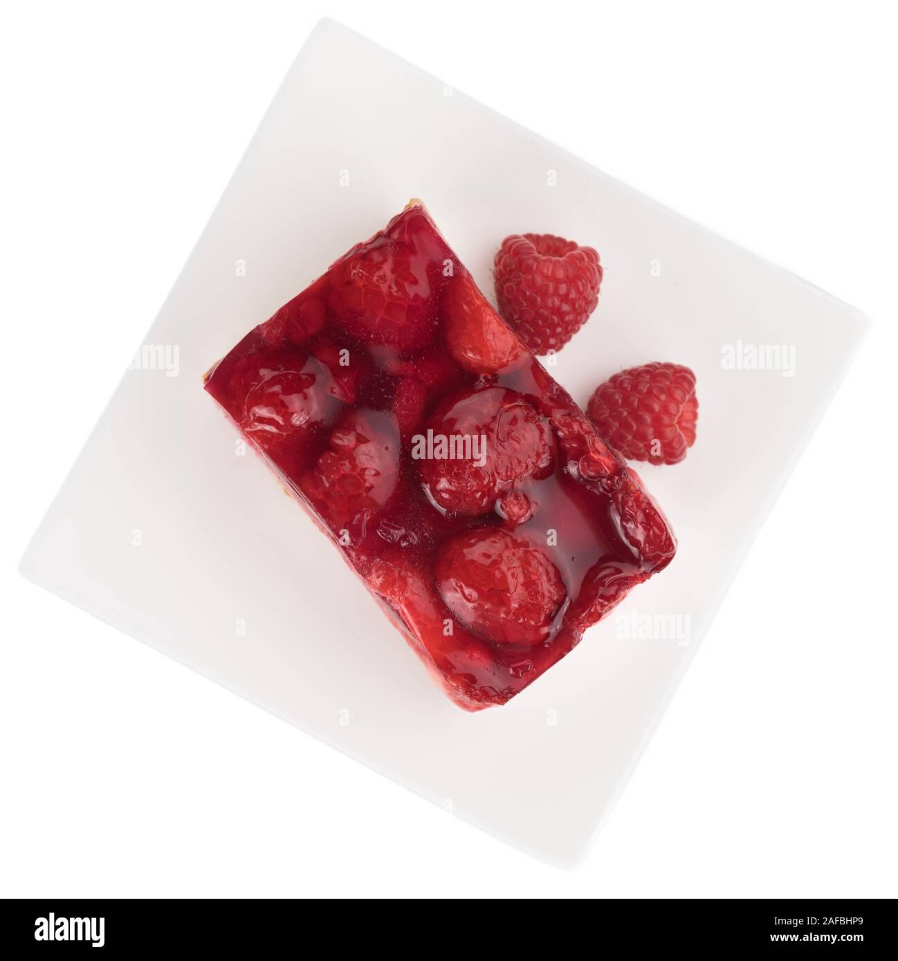 Fresh homemade Raspberry Cake isolated on white background Stock Photo