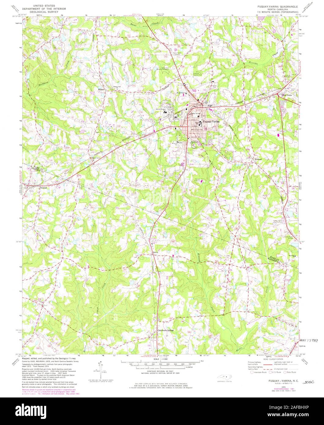 Fuquay Varina North Carolina Hi Res Stock Photography And Images Alamy Usgs Topo Map North Carolina Nc Fuquay Varina 161446 1974 24000 Restoration 2AFBHXP 