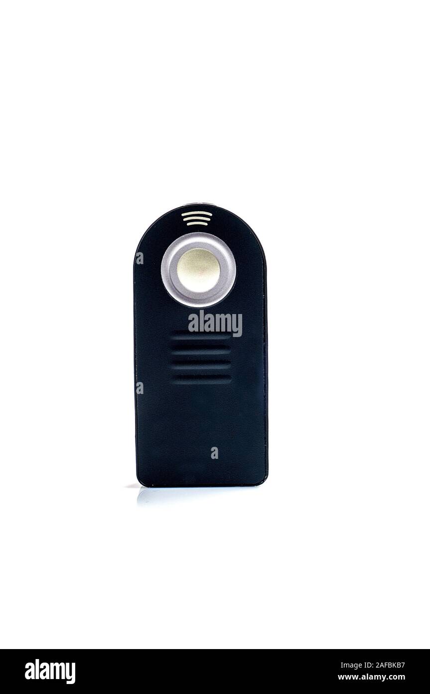 Wireless Remote control for DSLR camera. Isolated on white background