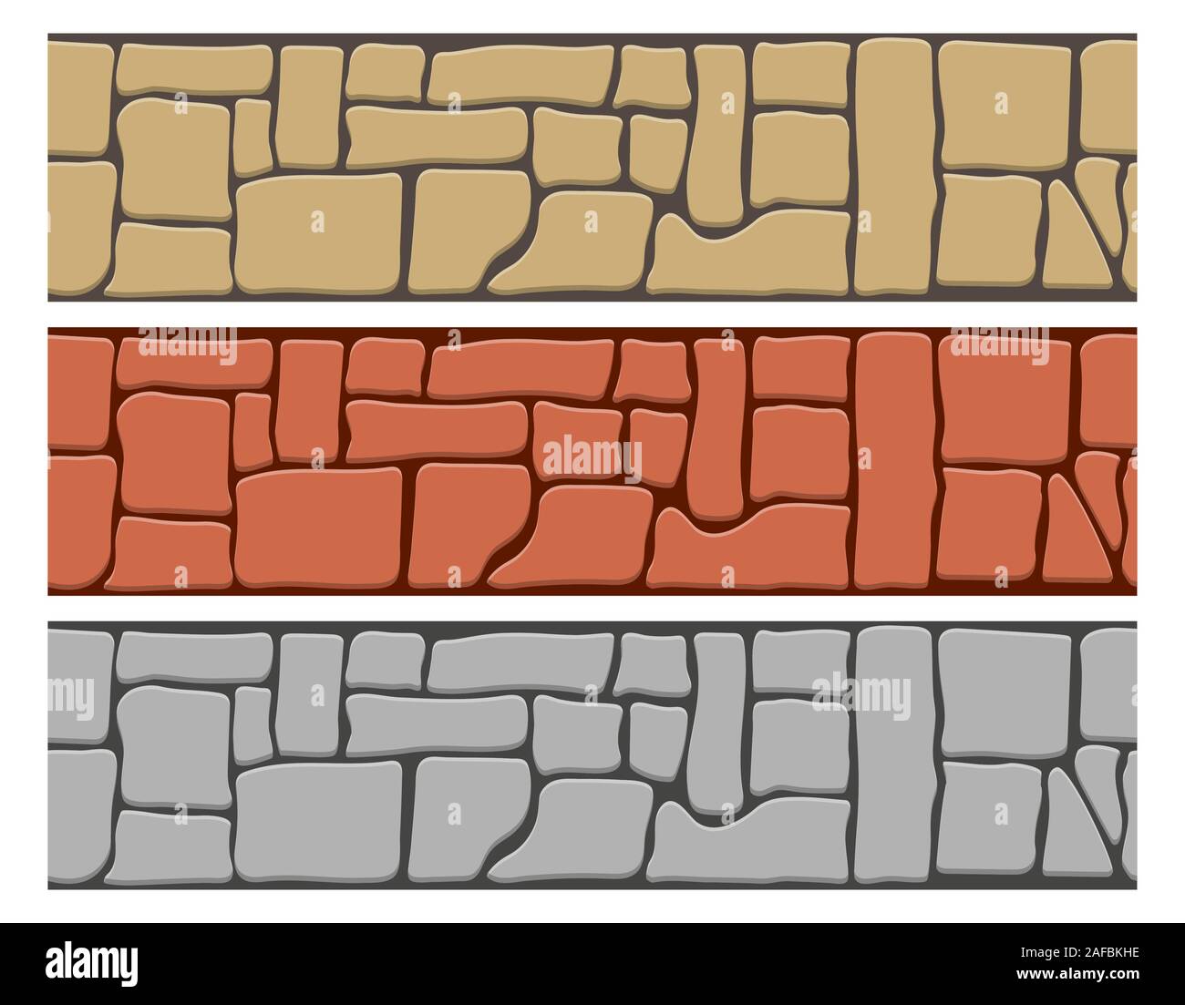 Seamless stone wall texture isolated on white background for design and ...