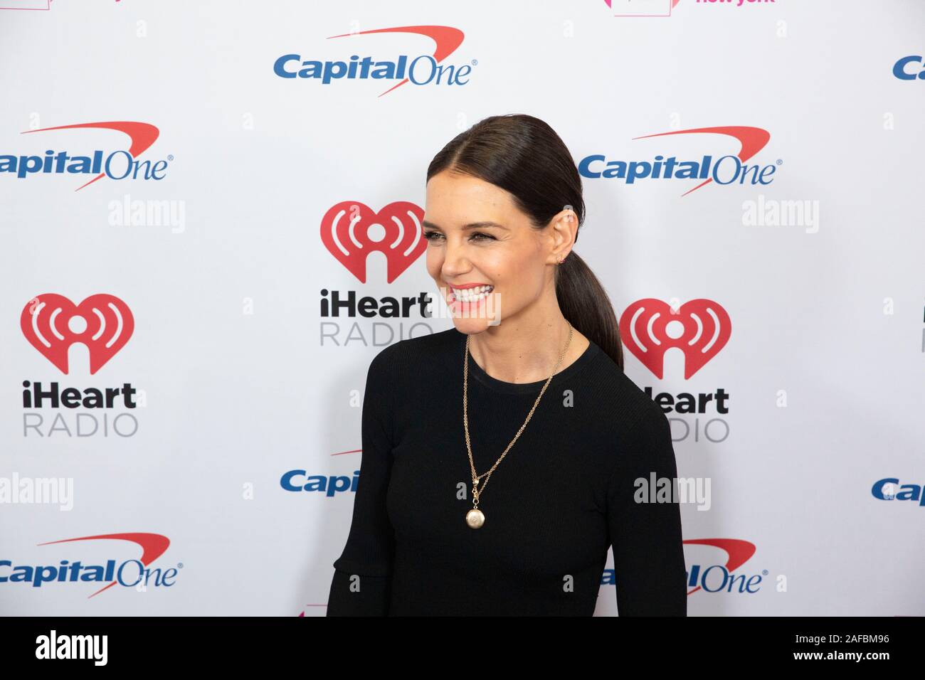 Actor Katie Holmes arrives at iHeartRadio's Z100 Jingle Ball 2019 at Madison Square Garden on December 13, 2019 in New York City, New York. Stock Photo