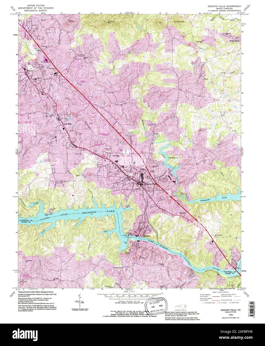 Map of granite falls Cut Out Stock Images & Pictures Alamy