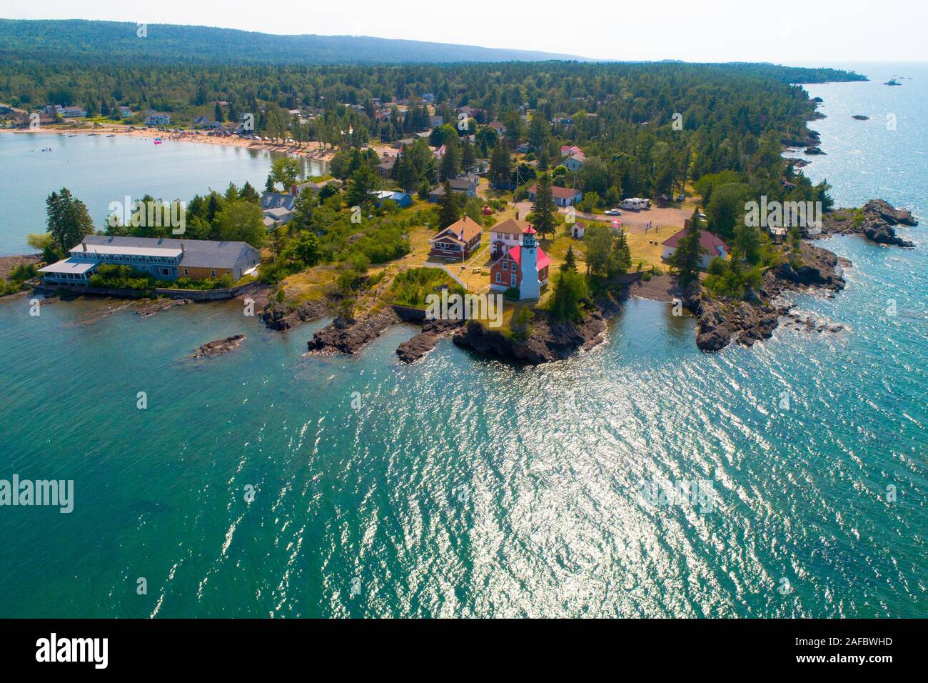 Eagle Harbor lighthousein Eagle Harbor michigan on Keewnaw peninsula on