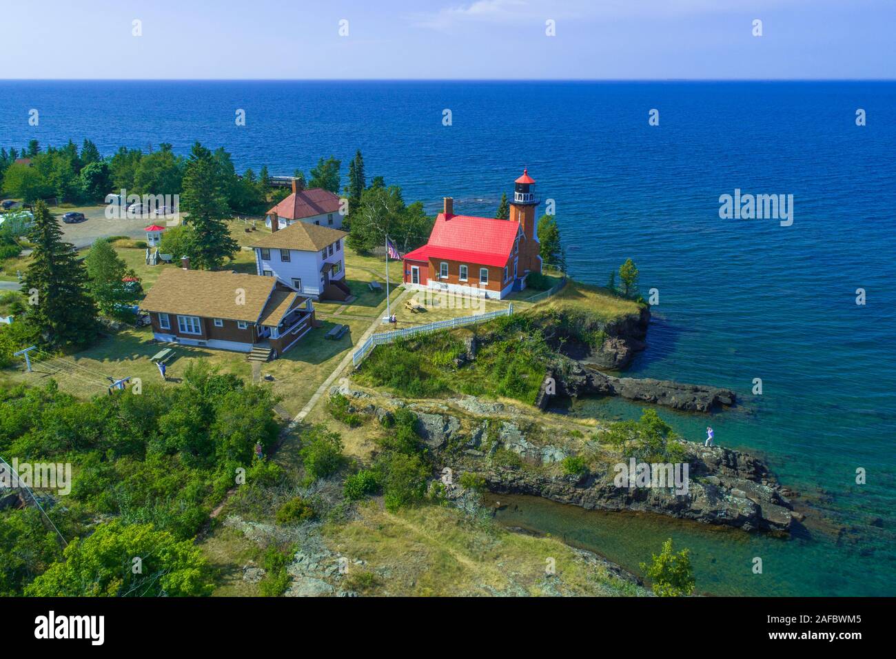 Eagle Harbor lighthousein Eagle Harbor michigan on Keewnaw peninsula on