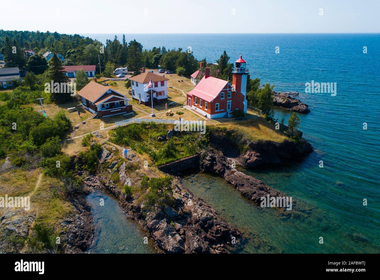 Eagle Harbor lighthousein Eagle Harbor michigan on Keewnaw peninsula on