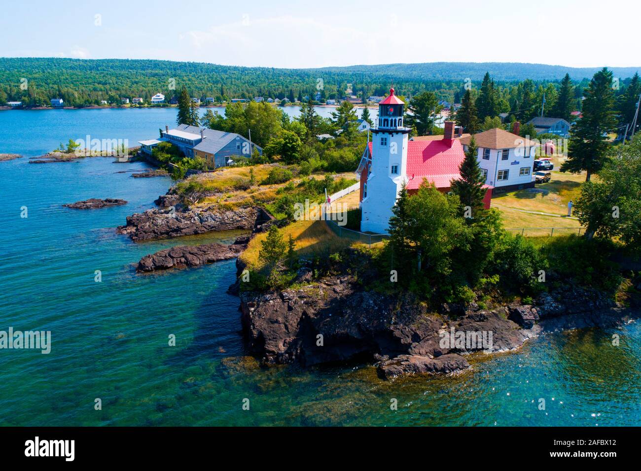 Eagle Harbor lighthousein Eagle Harbor michigan on Keewnaw peninsula on